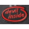 Devil Inside Patch | Embroidered Patches Devil Inside Funny Iron on Patch diagonal view